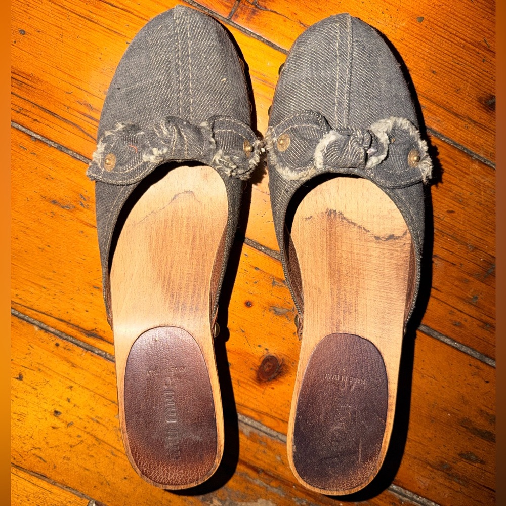 MIU MIU Vintage Denim Clogs